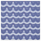 Segelboote auf einem gestreiften Seemuster Stoff (Muster)