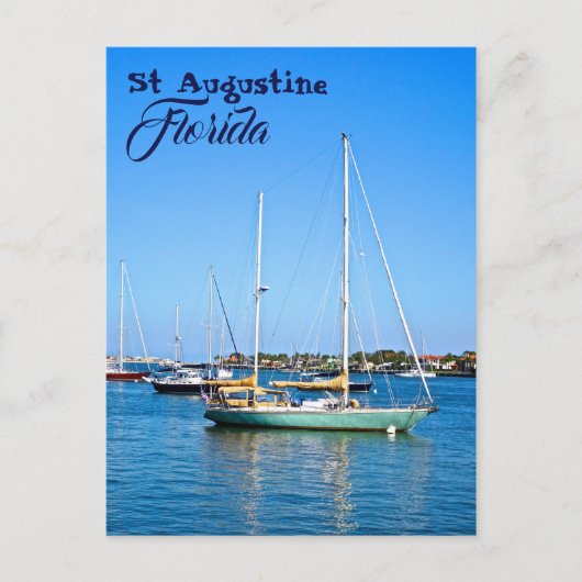 Segelboote auf Matanzas Bay St. Augustine Florida Postkarte (Vorderseite)