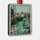 Segelboote auf Napa Fluss SceneNapa, CA Silbernes Ornament (Rechts)