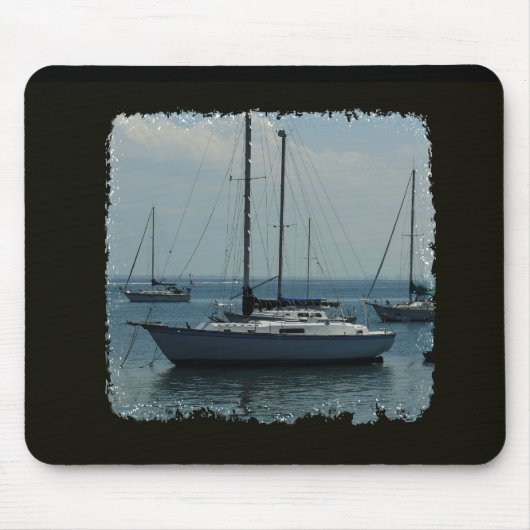Segelboote auf Schwarzem Mousepad (Vorne)