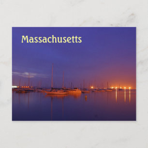 Segelboote aus Massachusetts im Yachthafen in der Postkarte