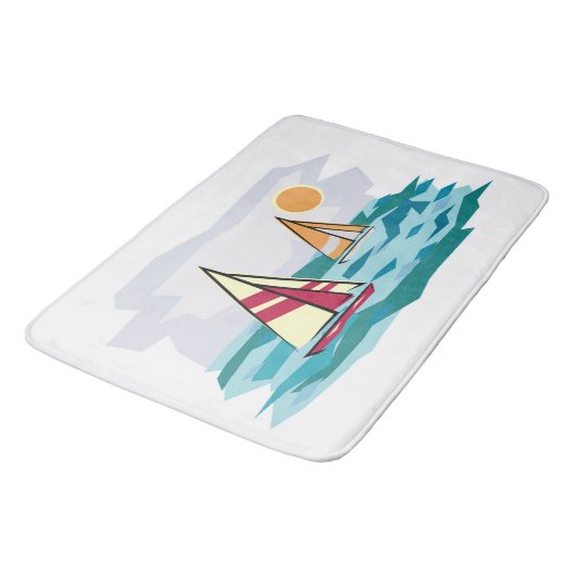 Segelboote Badematte (Schrägansicht)