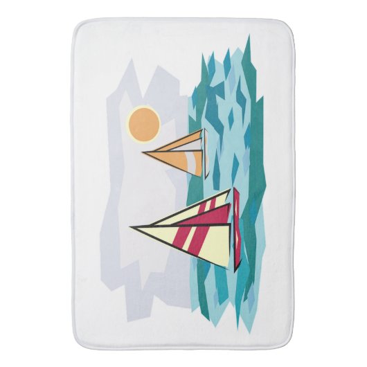 Segelboote Badematte (Vorderseite Vertikal)