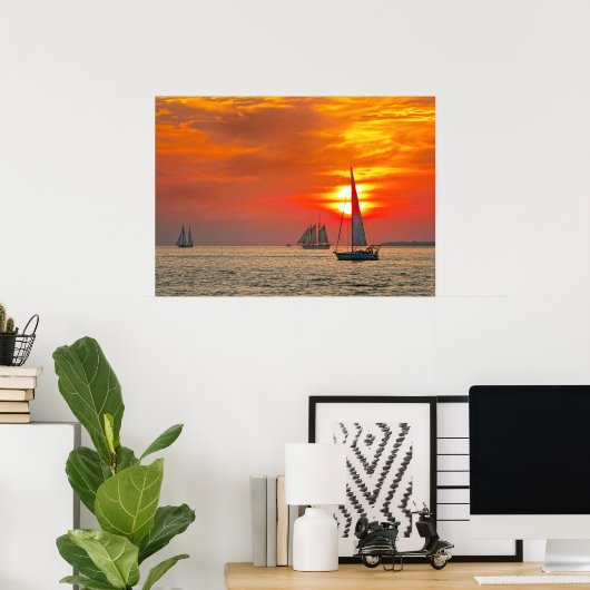 Segelboote bei Key West Sunset Poster (Heimbüro)