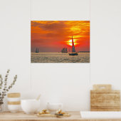 Segelboote bei Key West Sunset Poster (Küche)