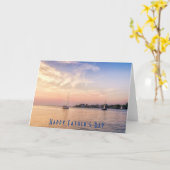 Segelboote bei Sonnenuntergang Foto Vatertag Karte (Gelbe Blume)