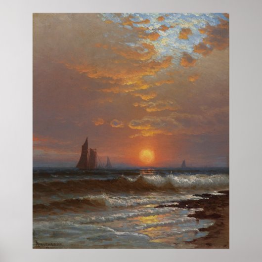 Segelboote bei Sunset Poster (Vorne)