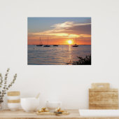 Segelboote bei Sunset - Poster (Küche)