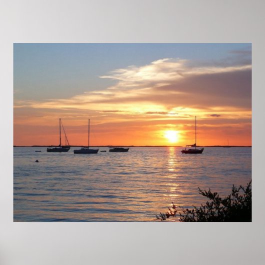 Segelboote bei Sunset - Poster (Vorne)