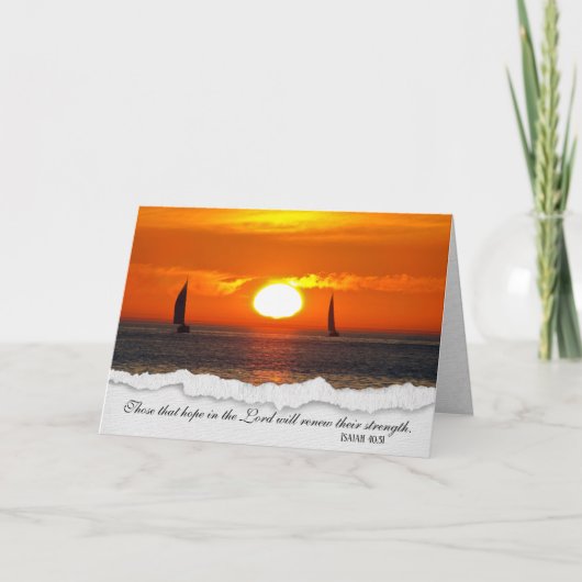 Segelboote bei Sunset Sympathy Card Karte (Vorderseite)