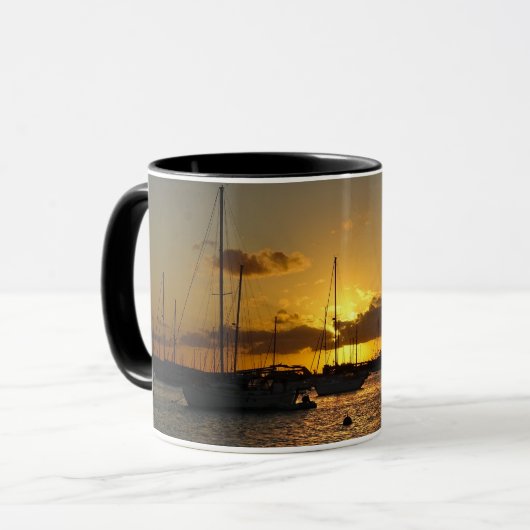 Segelboote bei Sunset Tasse (Vorderseite Links)