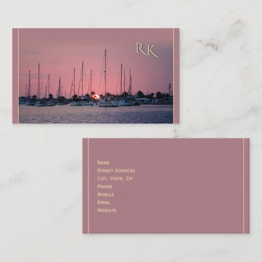 Segelboote bei Sunset Visitenkarte (Vorne/Hinten)