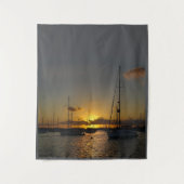 Segelboote bei Sunset Wandteppich (Vorderseite)