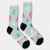 Segelboote, Blaue Nautik-Hobby Socken (Rechts)