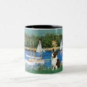 Segelboote - Cardigan Welsh Corgi 5 Zweifarbige Tasse (Mittel)