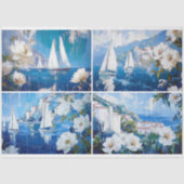 Segelboote Collage Decoupage Seidenpapier (Vorderseite)