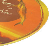 Segelboote & Delphine Sonnenuntergang 1300 Schneidebrett (Ecke)