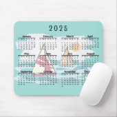 Segelboote Design 2025 Kalender Maus Pad Mousepad (Mit Mouse)