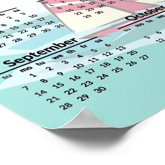 Segelboote Design 2025 Kalender Poster (Ecke)