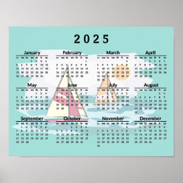 Segelboote Design 2025 Kalender Poster
