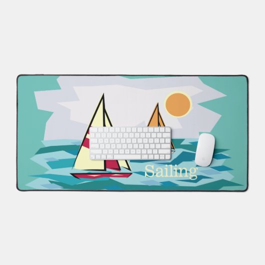 Segelboote Design Desk Mat Schreibtischunterlage (Tastatur & Maus)