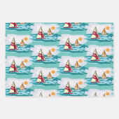 Segelboote Design Wrapping Paper Set Geschenkpapier Set (Vorderseite 3)