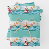 Segelboote Design Wrapping Paper Set Geschenkpapier Set (Beispiel)