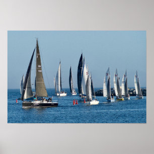 Segelboote, die in den Kanal einfahren. Marina Del Poster