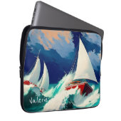 Segelboote, die in schweren Meeren fahren Laptopschutzhülle (Vorne Rechts)