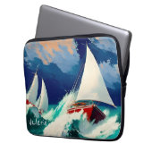 Segelboote, die in schweren Meeren fahren Laptopschutzhülle (Vorderseite Links)