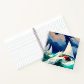 Segelboote, die in schweren Meeren fahren Notizblock (Innenseite)