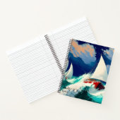 Segelboote, die in schweren Meeren fahren Notizblock (Innenseite)