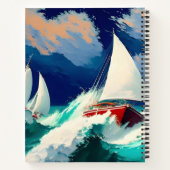 Segelboote, die in schweren Meeren fahren Notizblock (Rückseite)