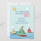 Segelboote Drei Einladungen (Vorderseite)