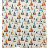 Segelboote Duschvorhang (Vorderseite)