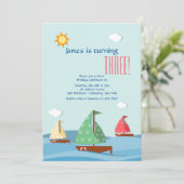 Segelboote - Einladung (Stehend Vorderseite)