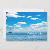 Segelboote feiern Lebensdenkmal Einladung (Vorderseite)