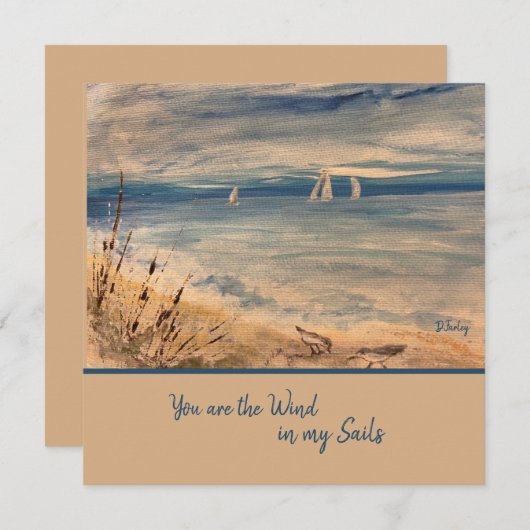 Segelboote: Flachgrusskarte Karte (Vorne/Hinten)