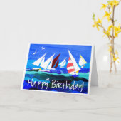 'Segelboote' Geburtskarte Karte (Gelbe Blume)