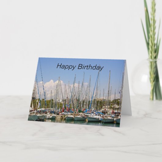 Segelboote Happy Birthday Card Karte (Vorderseite)