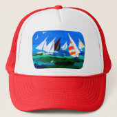 "Segelboote"-Hut Truckerkappe (Vorderseite)