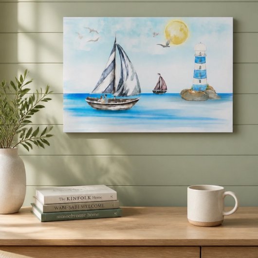 Segelboote im blauen Ozean Poster