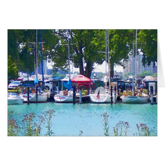 Segelboote im Hafen (Vorderseite (Horizontal))