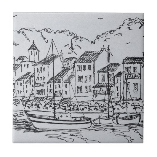 Segelboote im Hafen| Cassis, Frankreich Fliese (Vorderseite)