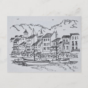 Segelboote im Hafen   Cassis, Frankreich Postkarte