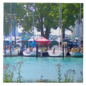 Segelboote im Hafen Fliese (Vorderseite)