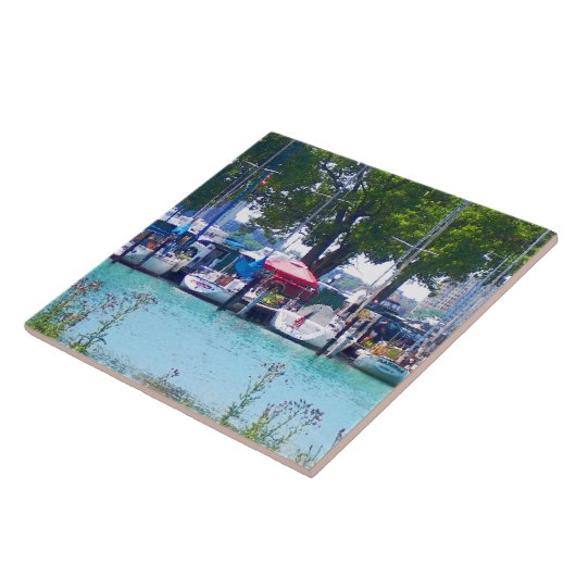 Segelboote im Hafen Fliese (Seite)