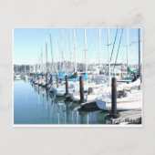 Segelboote im Hafen Postkarte (Rückseite)
