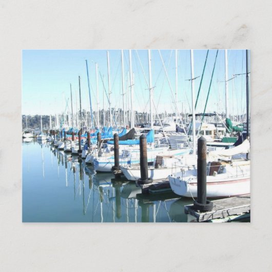 Segelboote im Hafen Postkarte (Vorderseite)