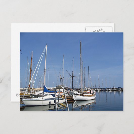 Segelboote im Hafen Postkarte (Vorne/Hinten)